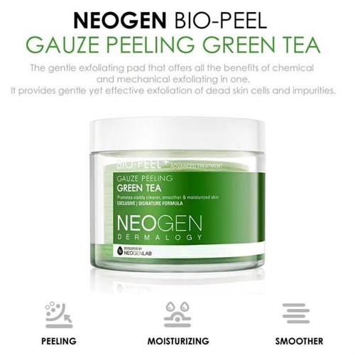 Увлажняющие пилинг-диски с зеленым чаем NEOGEN Dermalogy Bio-Peel Gauze Peeling Green Tea (30pads) - фото 11810