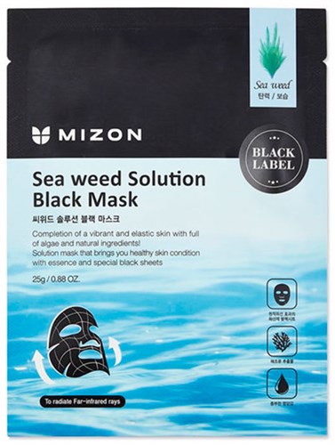 Черная тканевая маска с морскими водорослями Mizon Seaweed Solution Black - фото 13286