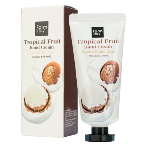 Восстанавливающий крем для рук с маслом ши FarmStay Tropical Fruit Hand Cream Moist Full Shea Butter 50мл - фото 15040