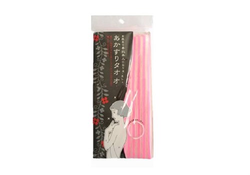 Массажная мочалка пилинговая жесткая розовая AISEN из вискозы, 28х100 см - фото 15096