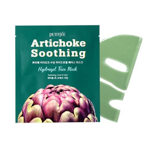 Успокаивающая гидрогелевая маска с экстрактом артишока PETITFEE Artichoke Soothing Hydrogel Face Mask - фото 15110