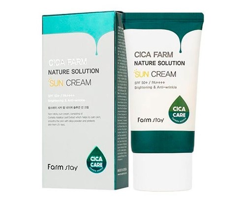 Солнцезащитный крем с центеллой азиатской FARMSTAY CICA FARM NATURE SOLUTION SUN CREAM 50г - фото 15218