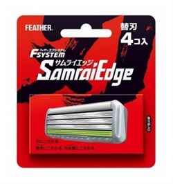 Запасные кассеты Feather F-System "Samurai Edge" с тройным лезвием д/станка 4шт - фото 7702