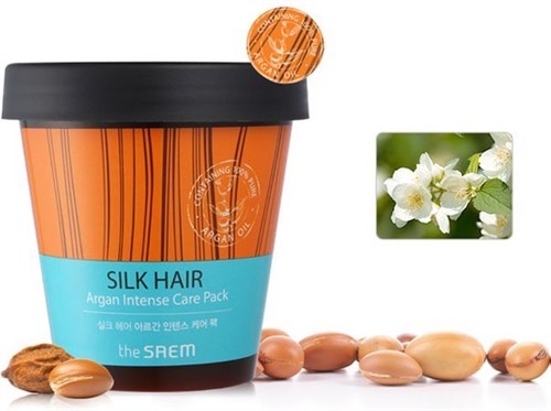 Маска интенсивная для волос с аргановым маслом THE SAEM SILK HAIR Argan Intense Care Pack 200мл - фото 8935