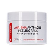 Диски отшелушивающие с AHA и BHA кислотами против несовершенств кожи L.Sanic Aha-Bha Anti-Acne Peeling Pads, 35шт
